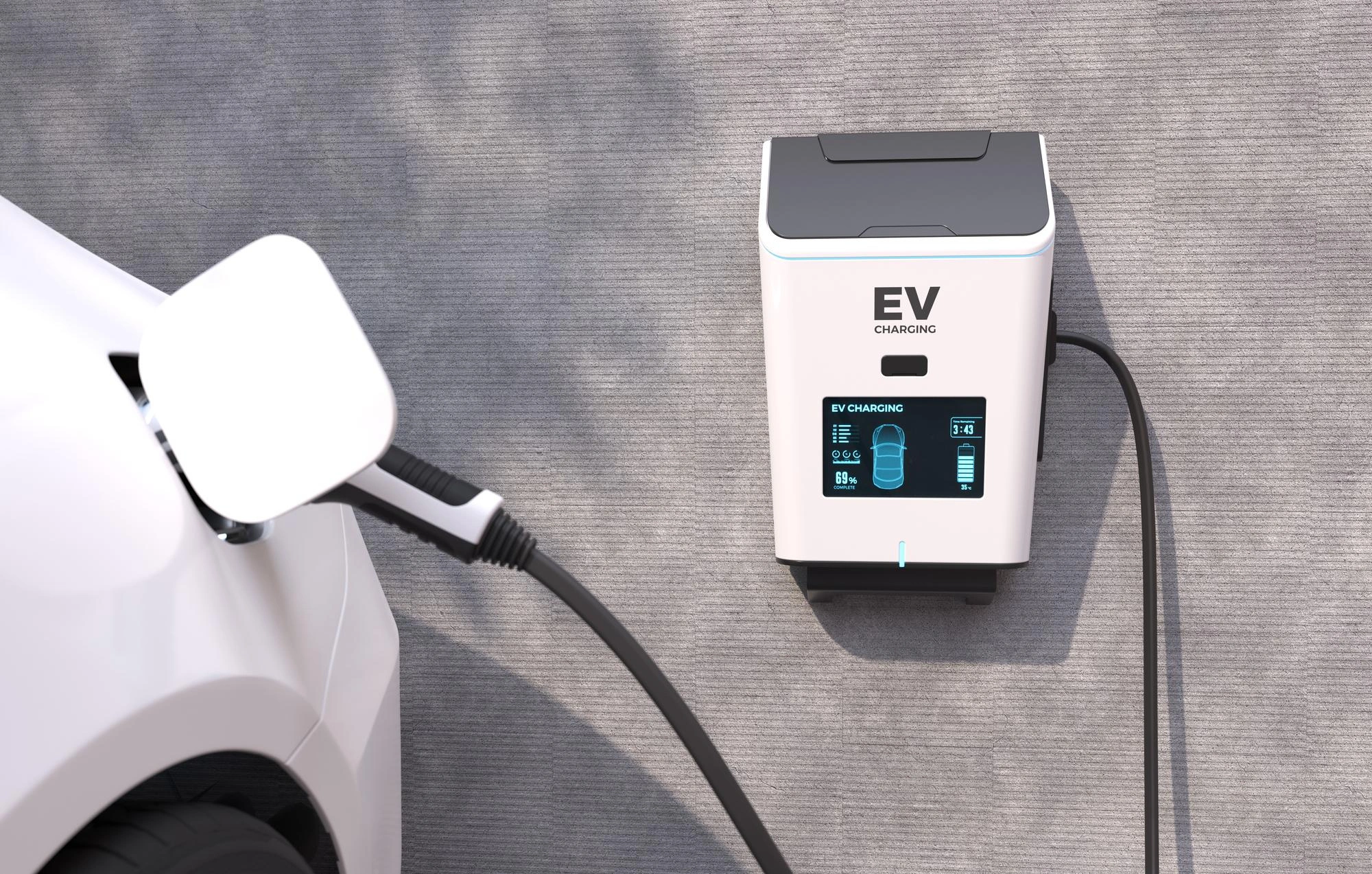 Cargador para vehículo eléctrico instalado por Elektel