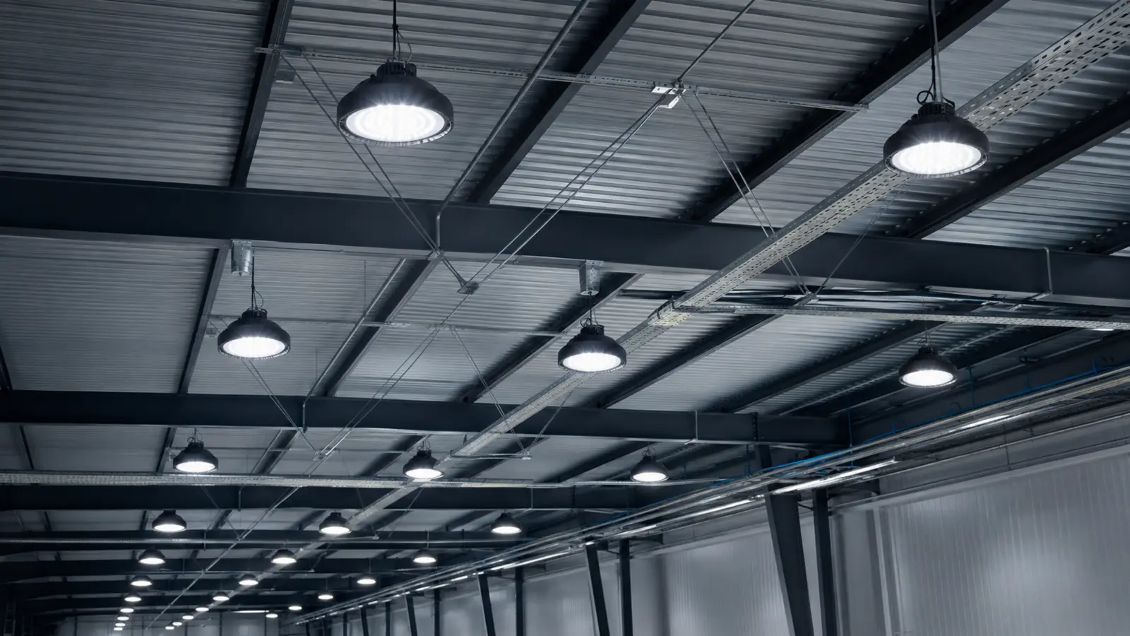 Iluminación LED instalada en una nave industrial